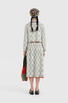 YANYAN KNITS Fall/Winter 2025 Collection: Wool Plaid Work Jacket/Mid-Length Skirt YYK-YYW25-1191-LAN (Jacket)